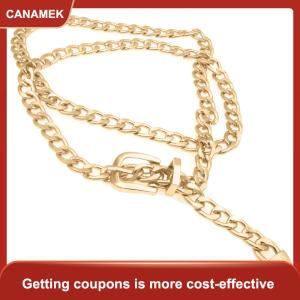 【CANAMEK 】 1 PC Womens Chain Belt Metal Waist Chain Dress Belts Metal Belt Adjustable