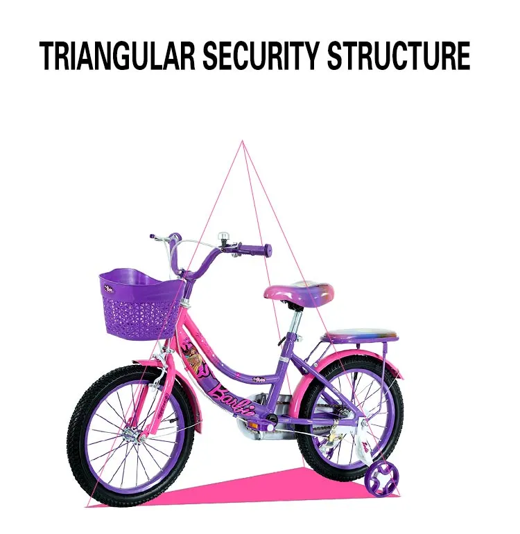 Kids Bike with Training Wheels and Basket colorful bike for kids