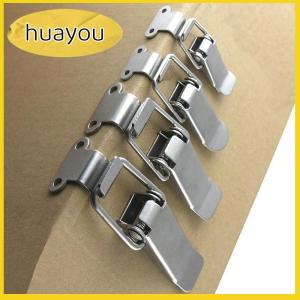 huayou Stainless Steel Spring Loaded Draw Toggle Latch Clamp Clip Hasp Latch Catch Clasp 90 Degrees Duck-mouth Buckle Hook Lock