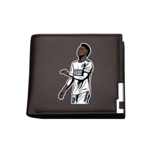Bifold Short Horizontal Metal Trim Wallet football Player emblem Logo No.20 Vinicius Jr. Card Holder Real Madrid Coin Purse Fan Gift
