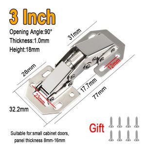 3 4 Inch Buffer Hinge Hydraulic Damping Buffered Clothing Cabinet Door Bridge Type Hinges Rust Proof