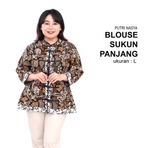 Atasan Batik Blouse Big Size Wanita Lengkap S-M-L-XL