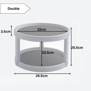 Ready Stock Anti Slip Rotating Tray 360 Rotatable Kitchen Cabinet Organizer Seasoning Condiment Spice Rack Bottle Kitchenware Storage Toilet Shampoo Putar Dulang Rak Putar Pusing Display Sos Botol Meja Masak Dapur