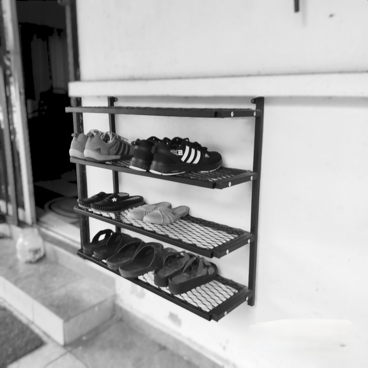 rak kasut gantung / floating shoe rack / minimalis / aesthetic | Lazada