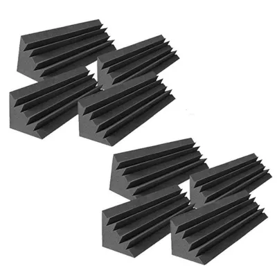 8 Pcs Acoustic Panels Studio Acoustic Soundproof FoamSound Treatment Bass Trap CornerSound Panels Wedges12X12X48cm