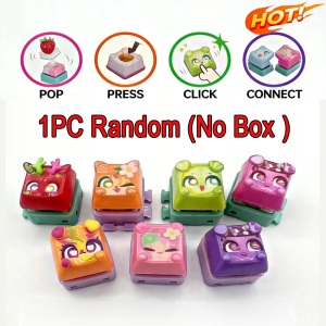 HLINKEY 10Pcs Mystery Clickeez Pet Collecting Keycaps - Cute Fidget Gift for Everyone Kids Teens