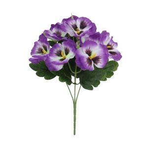 Colorful Artificial Pansies Blooms Wrinkles Resistant Silk Materials Floral Perfect For Bookshelf Or Mantels