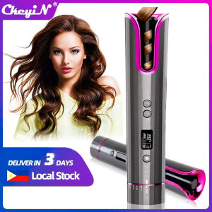 FastCoil Plus Automatic Curling Iron - Rechargeable LCD Wireless Hair Styler for All Hair Types Travel Size