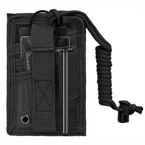 US Tactical ID Card Holder Hook & Loop Patch Badge Holder Detachable Quick Rip-Away Badge Holders with Key Ring and Adjustable Neck Lanyard Molle Travel id pouch Wallets