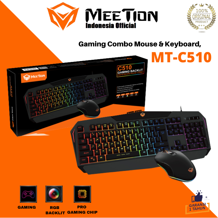 MeeTion Gaming Combo 2in1 MT-C510 Mouse Keyboard Gaming Lazada