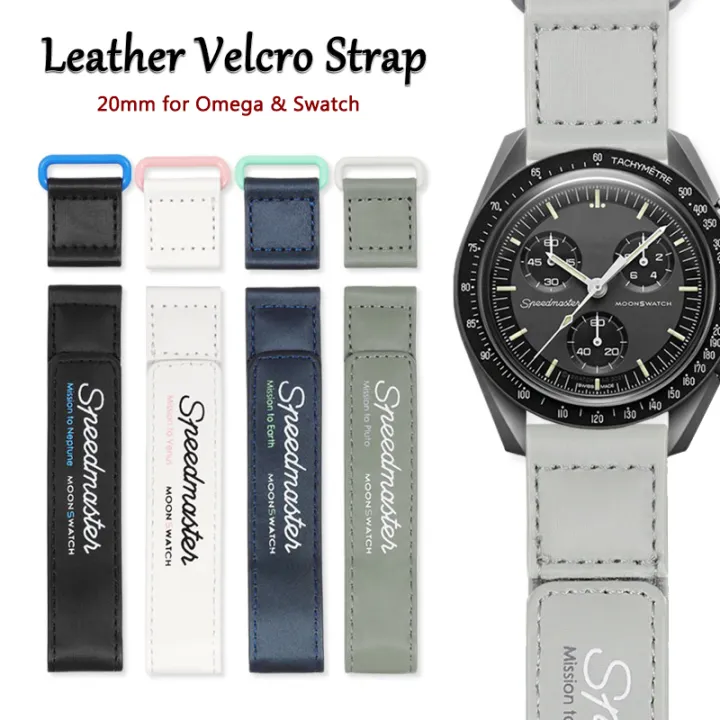 20mm Leather Canvas Velcro Strap for Omega X S-watch Joint