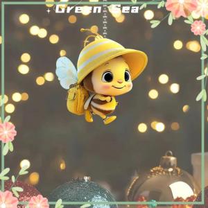 Green sea Realistic Animal Cute Little Bee 2D Acrylic Pendant Rearview Mirror Hanging Decor Car Accessories Car Pendant Hanging Ornament