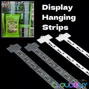 62.5CM Display Hanging Strips Supermarket Snack Injection Plastic Strip Clear With Hook