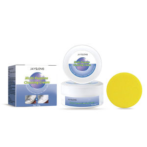 YEGBONG ครีมทำความสะอาดสำหรับรองเท้าสีขาวทำความสะอาดอเนกประสงค์อเนกประสงค์พร้อมแผ่นเช็ดทำความสะอาดอุปกรณ์กำจัดคราบฟันครีมทำความสะอาดรองเท้าสีขาวรองเท้ากีฬารองเท้าอุปกรณ์กำจัดคราบฟันอเนกประสงค์ไวท์เทนนิ่งครีมล้างเครื่องสำอางอเนกประสงค์พร้อมฟองน้ำเช็ด