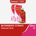 Sinecod Forte Syrup 120ml (Pack of 2) Butamirate Citrate Antitussive for Long-lasting Relief from Dry Cough. 