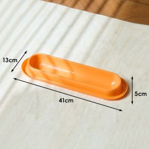 DIVATEN 15° Slanted Multi Cat Feeding Bowl Large Capacity Elongated Long Pet Food Dish Non Slip Pet Food Bowl Indoor
