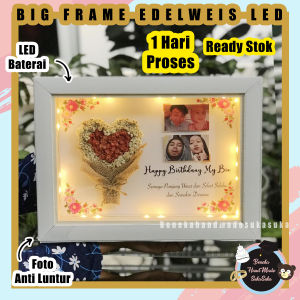 HADIAH PERNIKAHAN EDELWEIS IN FRAME 3D LED KADO WEDDING ULANG TAHUN ULTAH KADO PACAR FOTO CUSTOM MURAH HIASAN DINDING CUSTOM KADO PACAR CEWEK HADIAH UNIIK KADO LUCU KADO ESTETIK KADO MEWAH