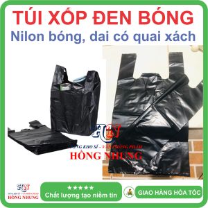 [SALE] 1kg túi nilon đen bóng loại 1 - Chất liệu nilon dai bóng đẹp chắc chắn cho bạn an tâm đóng hàng
