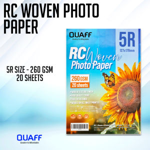 PrinTEE - QUAFF RC Woven Resin Coated Photo Paper 260gsm No Back Print for Photo A4 / 5R / 4R / 3R (20 sheets)