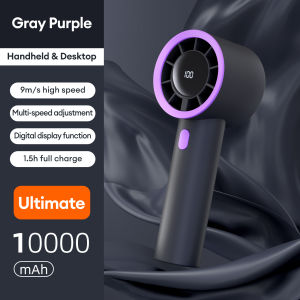Panasony F7 Mini Fan 10000mAh Portable Turbo Fan Rechareable Handheld LED Digital Display 5 Speeds Adjustment Outdoor Mini Electric Fan