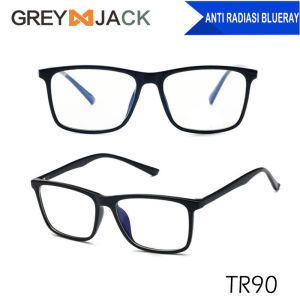 Grey Jack Kacamata Frame Anti Radiasi Blueray TR90 Style Kotak Simple Fashion Wanita dan Pria Terbaru A229
