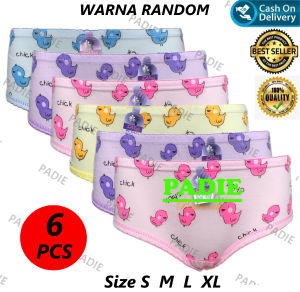 PADIe - 6 PCS Celana Dalam / CD Anak Cewek Perempuan Motif CHICK LILY Size S M L XL