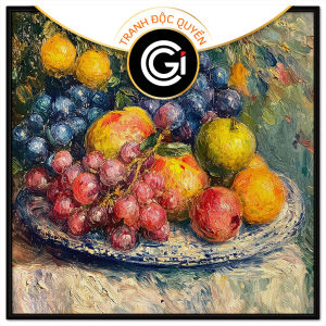 Tranh tĩnh vật hoa quả. Tranh treo tường dán tường sơn dầu tranh trí canvas. CGI-1491