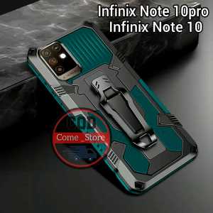 Case Untuk Infinix Note 10/Note 10 Pro New Casing Hp Kickstand Clip Robot Armor