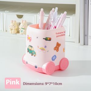 Taidu kẹp giữ bút hình ô tô dễ thương với nhãn dán tự làm cho trẻ em và học sinh-Dung tích lớn giá để tài liệu