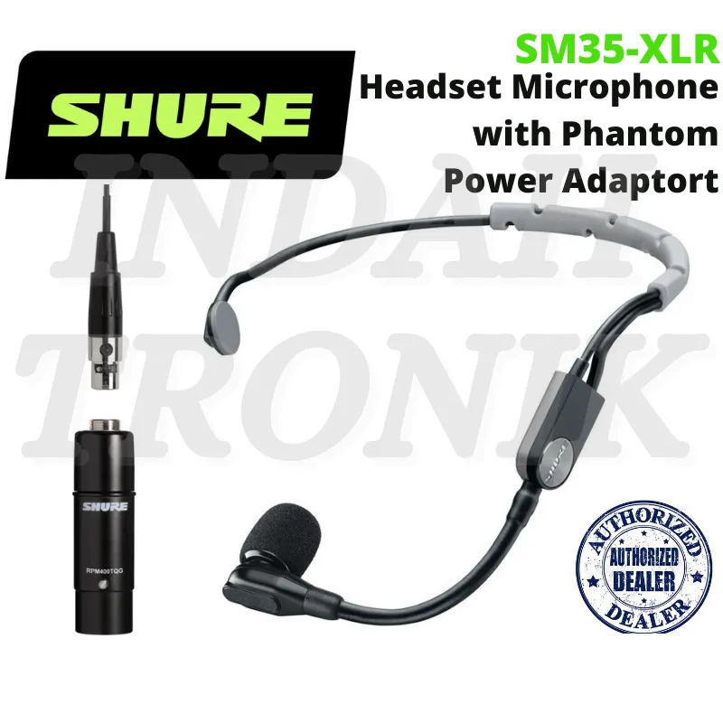 Shure SM35XLR Headset Phantom Mic Headworn Condenser Microphone