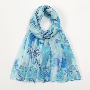 180cm Printed Shawl Cotton Voile Floral Muslimah Fashion Hijab Womens Long Scarf Linen Shawl
