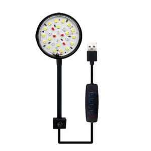 OUTOPEN 5/7W Fish Tank Clip Lamp 360-degree Mini Aquarium Plant Light Practical USB Power Clip on Aquarium Light Home Decorations