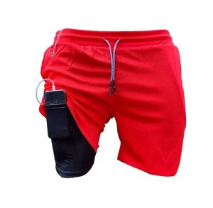 2in1 Celana Pendek Olahraga Pria Celana Sport Pria Gym Running Fitnes