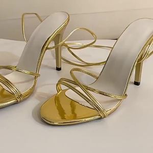 [Free Shipping] Fish Mouth Sandals for Women New Summer High Heels Elegant Thin Heel with Ankle Strap Fashionable Womens Shoes