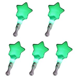 ไม้กายสิทธิ์มีไฟ LED สีแบบสุ่มแท่งเรืองแสงรูปดาวและแอลอีดีกระพริบเรืองแสงรูปหัวใจ5ชิ้น