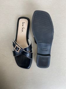 MILLA Sandal Selop Wanita Premium Motif Polos Tinggi 1cm Kulit PU Warna Solid Size 36-40