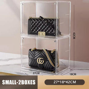 DYZY Acrylic ShoeBox Clear Front Drop and Side Drop Clear  Container High-Grade Premium Storage Box