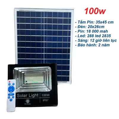 Đèn năng lượng mặt trời đèn led năng lượng trờ Đèn pha năng lượng mặt trời100w 200w 300w 500w 700w 800wcó đèn báo dung lượng Chống nước IP 67 BH 2 năm Led Thắng Trang