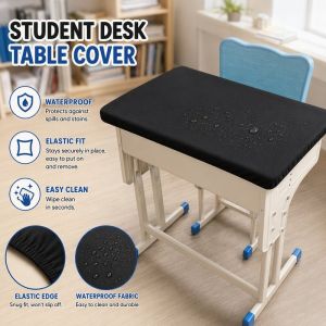 School Desk Cover Stretch Fabric Elastic Fitted Dustproof Anti Scratch Table Protector 40x60