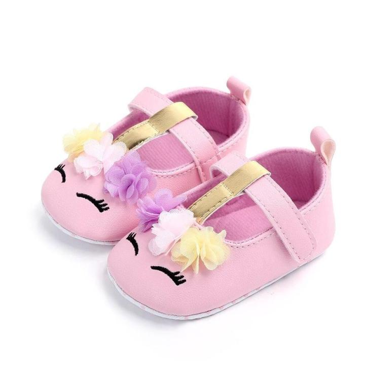 Baby Unicorn Shoes Girl Pink Purple White Birthday Prewalker Anti