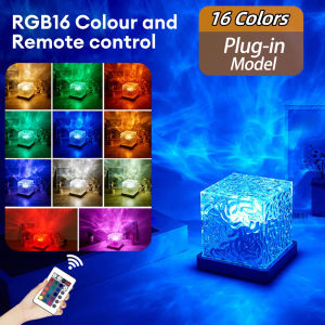 NEENCE Water Ripple Lamp Wave Projector Light 16 Colors Gradual Rotating Flame Water Lamp Wave Night Light with Remote Control for Office Bar Restaurant Underwater Projector Light led lights for room at night