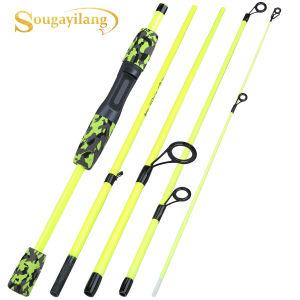 Sougayilang 5 Section 1.7M Portable EVA Handle Casting Spinning Fishing Rod Fishing Pole Ultra-Light Carbon Fishing Rod for River and Sea Fishing