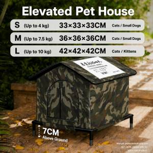 Teekland Cat Bed for Outdoor Cats Weatherproof Feral Cat House with Mat and Doors Easy to Put Together Collapsible Warm Pet Nest Kitty Shelter for Winter Never Blow Away