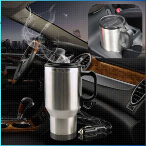 COD Gelas Pemanas Air Di Mobil Car Minuman Kopi Teh Hangat Mug 12V 450ml Stainless Steel - NJ88