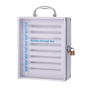 Multiple Device Lockable Phone Storage Box Sturdy Aluminum Structure Anti Scratch For Workspaces Efficiency