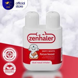 Zenhaler Focus Boost – Dual Nasal Inhaler - Double Hole | for Mental Clarity Concentration & Energy
