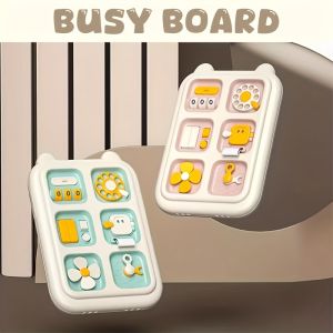 Busy Board - Sensory Activity Toy for Toddlers Educational Fine Motor Skills Development Tool with Interactive Switches & Gears Ideal Birthday Gift for Boys and Girls