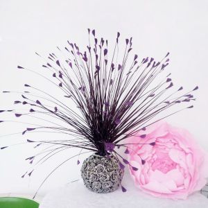 ดอกดาวเรืองเกล็ดแวววาวประดิษฐ์ช่อหญ้านกยูงปลอมหญ้าหัวหอมตกแต่งงานปาร์ตี้เทศกาลแต่งงานที่บ้าน