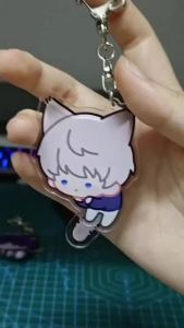 DIY Tail Wagging Keyring Game Love And Deepspace Xavier Zayne Rafayel ralayo Sylus Qin Che Li Shen Xinghui Qi Yu Cosplay Key Chain Acrylic Keyring Figure Pendant Keychain Jewelry