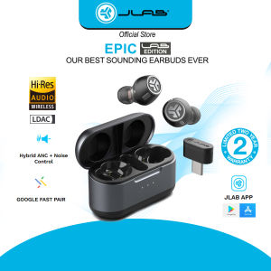JLab Epic Lab Edition True Wireless Earbuds Smart ANC Hi-Res LDAC Hybrid Dual Driver Spatial Audio